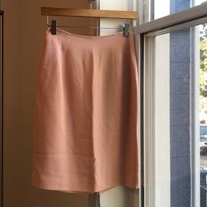 100% silk vintage pale pink skirt
